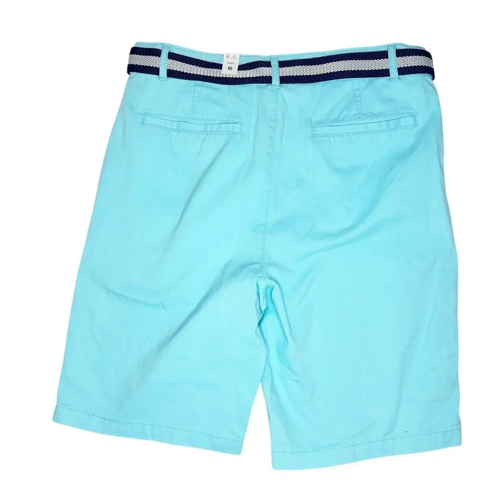 NWT Children's Place Woven Belted Chino Shorts Size 16